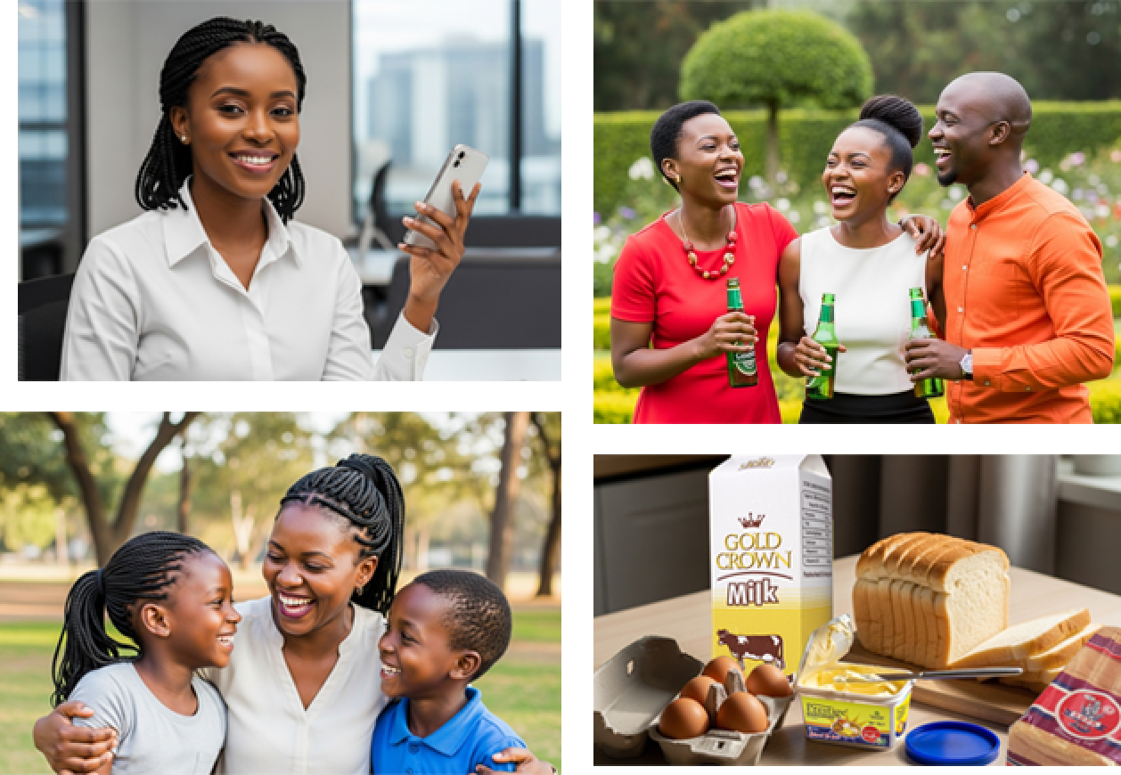 Happy families and customers